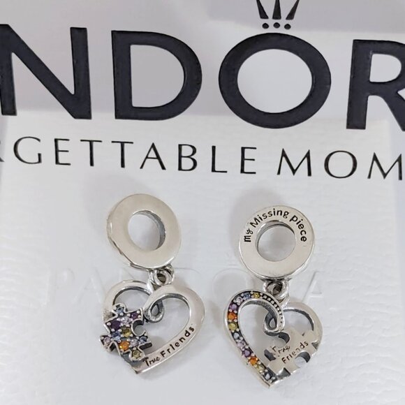 Pandora Jewelry - Pandora Puzzle Piece Hearts Splittable Friendship Dangle Charm S925 Silver